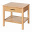 Table de bout en bois d'hévéa naturel avec tiroir, conception simple et luxueuse pour les espaces de vie modernes