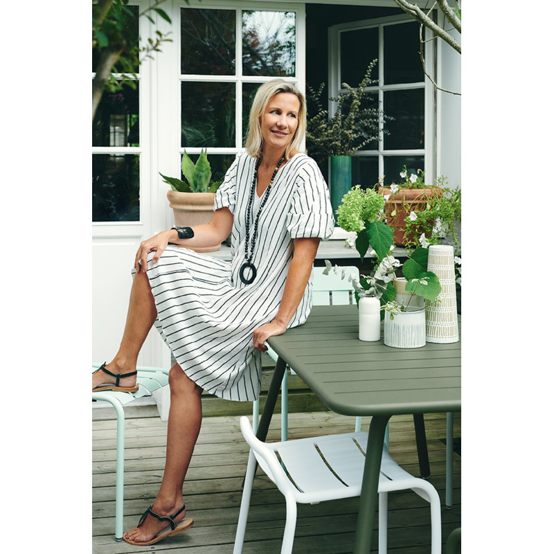 Luxembourg Outdoor Dining Table, Cactus, 39.5" W x 65" L x 29" H