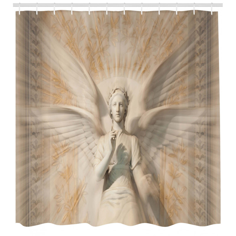 Vintage Look Shower Curtain with Hooks Included, 69" H x 105" W