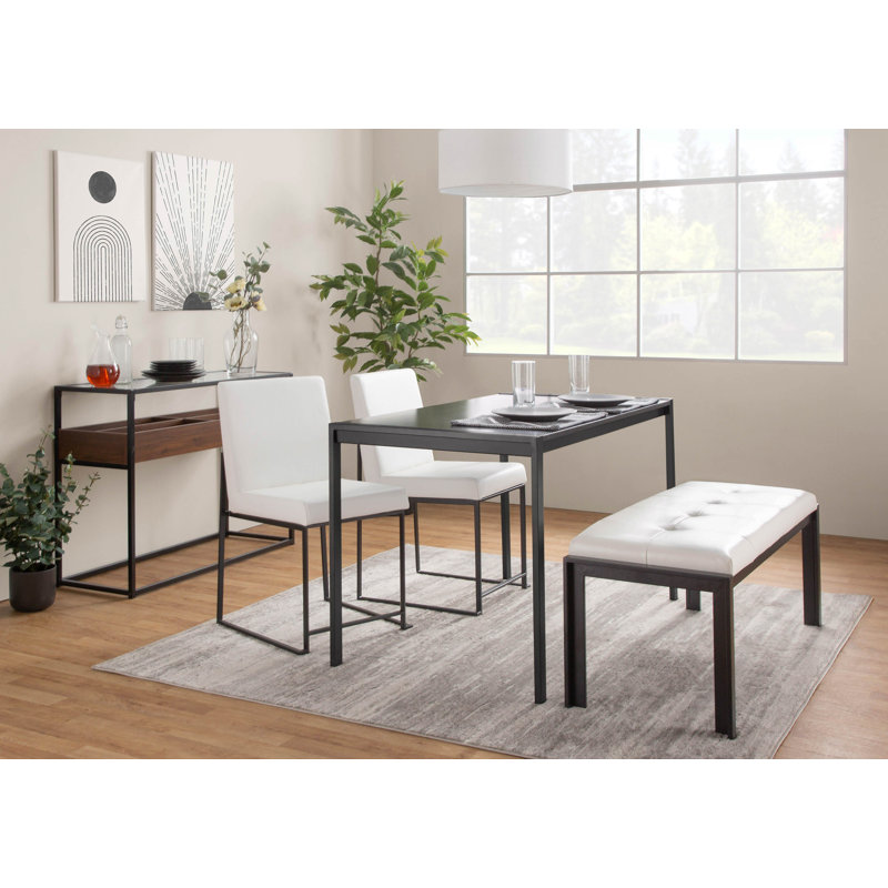 Brieon Dining Table with Wood Top, Black