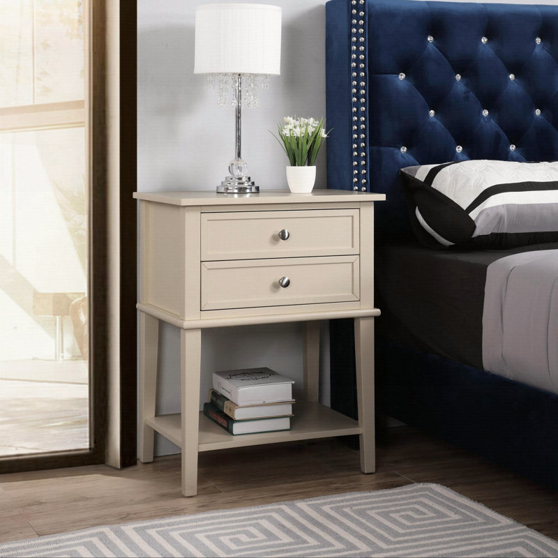 Élégante table de chevet contemporaine beige