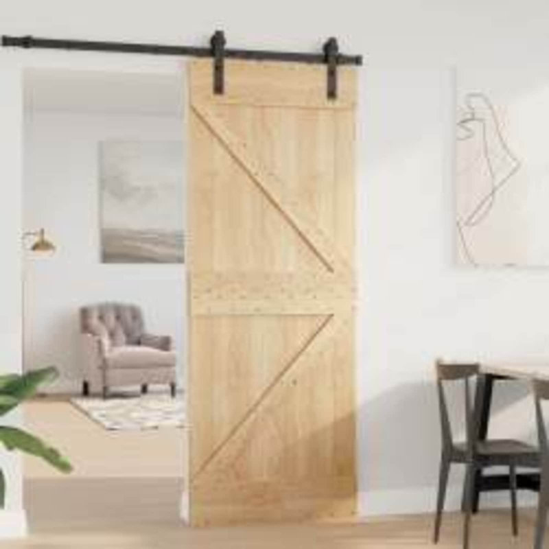 Porte intérieure en bois de pin massif naturel WALPLUS NARVik 80 x 210 cm, 31,5 po x 82,7 po