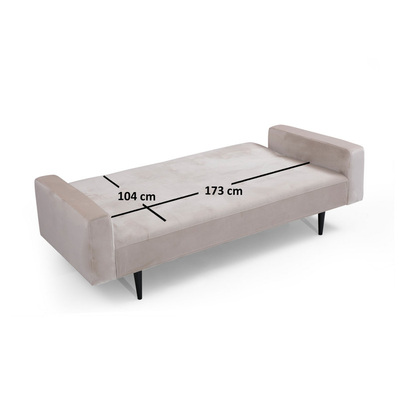 Canapé-lit à accoudoirs carrés 80,71 po, Beige