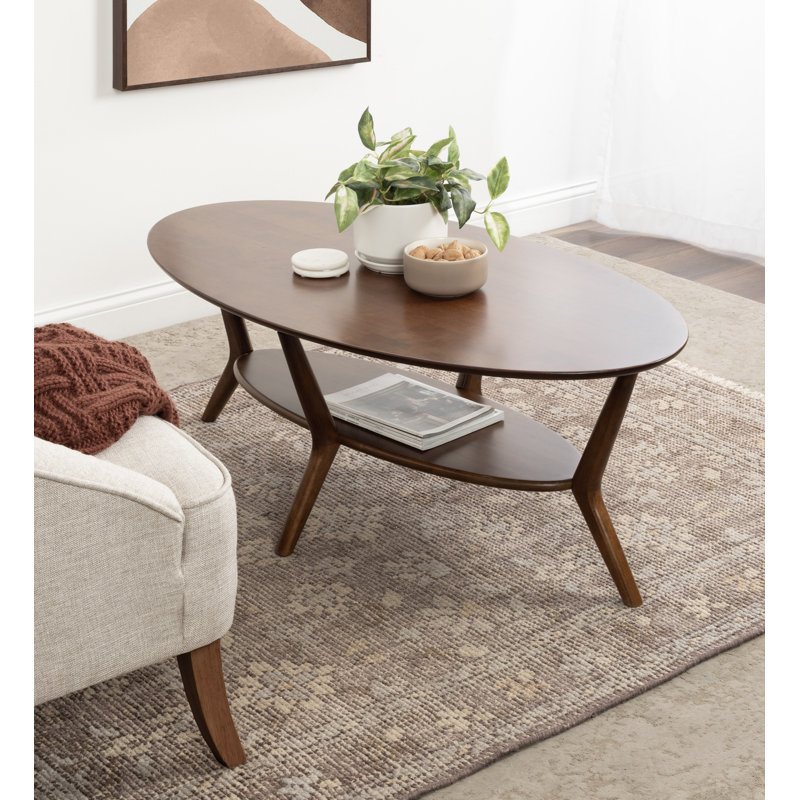 Table basse ovale pour le salon, Noyer