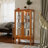 Curio Cabinet Lighted Curio Display Cabinet with Adjustable Shelves and Mirrored Back Panel, Tempered Glass Doors (3 Tier), (E26 light bulb not included)-373689634