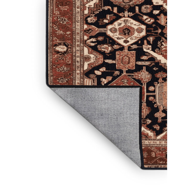 Tapis brun lavable à la machine, Carré 6 pi
