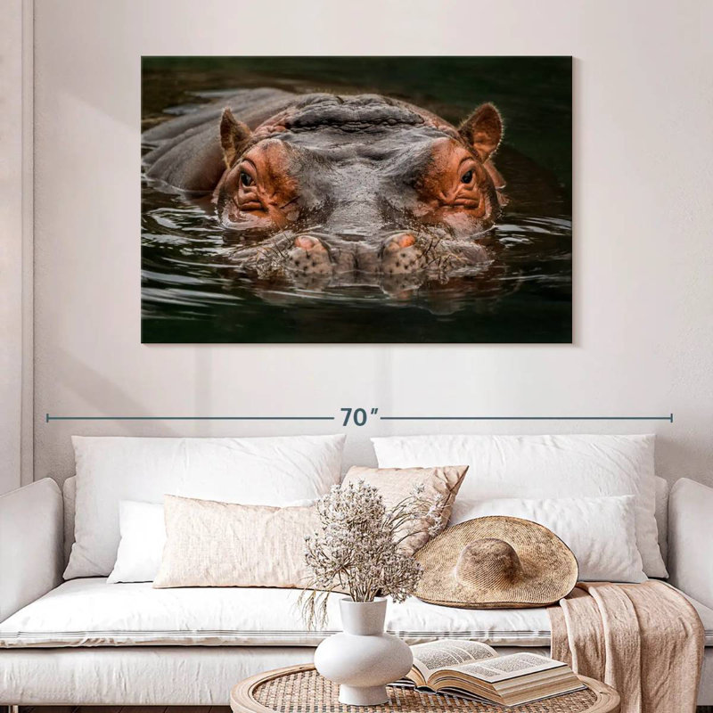 Brampt Submerged Hippo, 32" H x 48" W