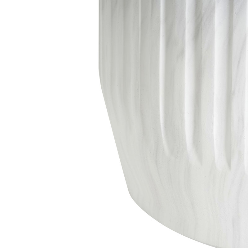 Table d'appoint d'extérieur sculptée pour patio, Blanc