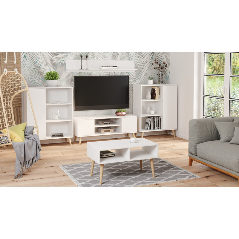Rider Four Leg Coffee Table, White