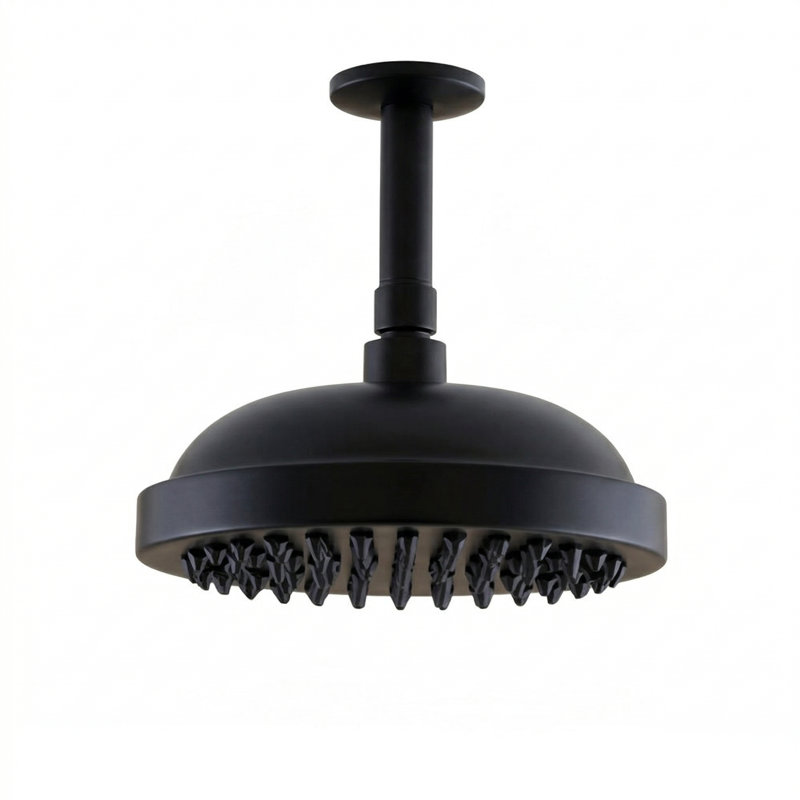 Ceiling Mount 8" Shower Head with 4" Arm & Escutcheon, Unlacquered Oil Rubbed Bronze