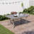 Jeitt Rectangular Metal Outdoor Dining Table With Umbrella Hole , 60'' in. W 36.2'' in. D