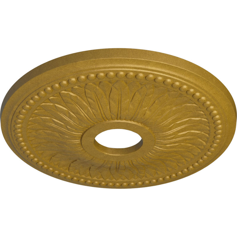 Médaillon de plafond Endurathane Hamilton, DE 17 3/8 po x P 1 3/4 po (convient aux auvents jusqu'à 3 3/4 po), fini argent chaud peint à la main
