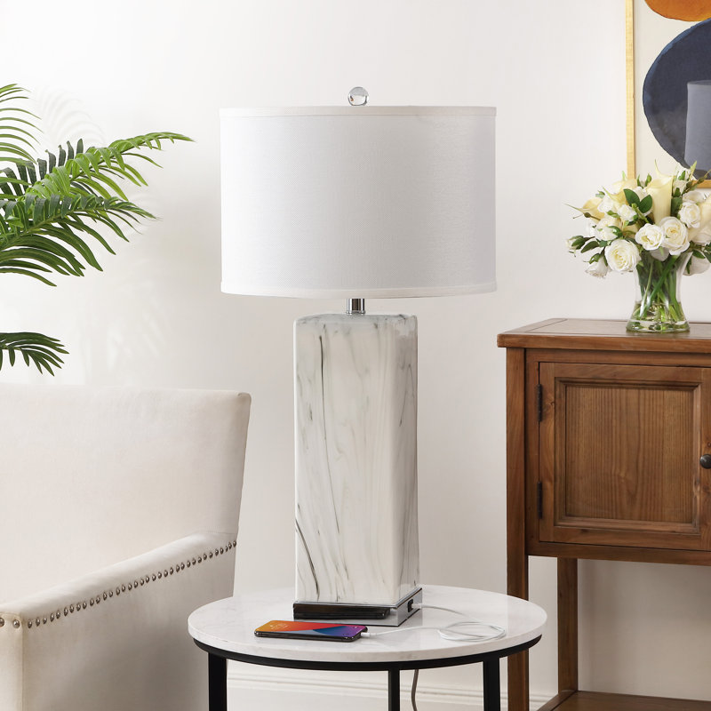 Lampe de table USB en céramique Hullum