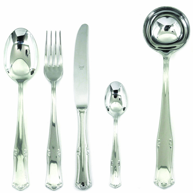 Ensemble de couverts Bavière avec couteaux H / H - 48 pièces - Acier inoxydable