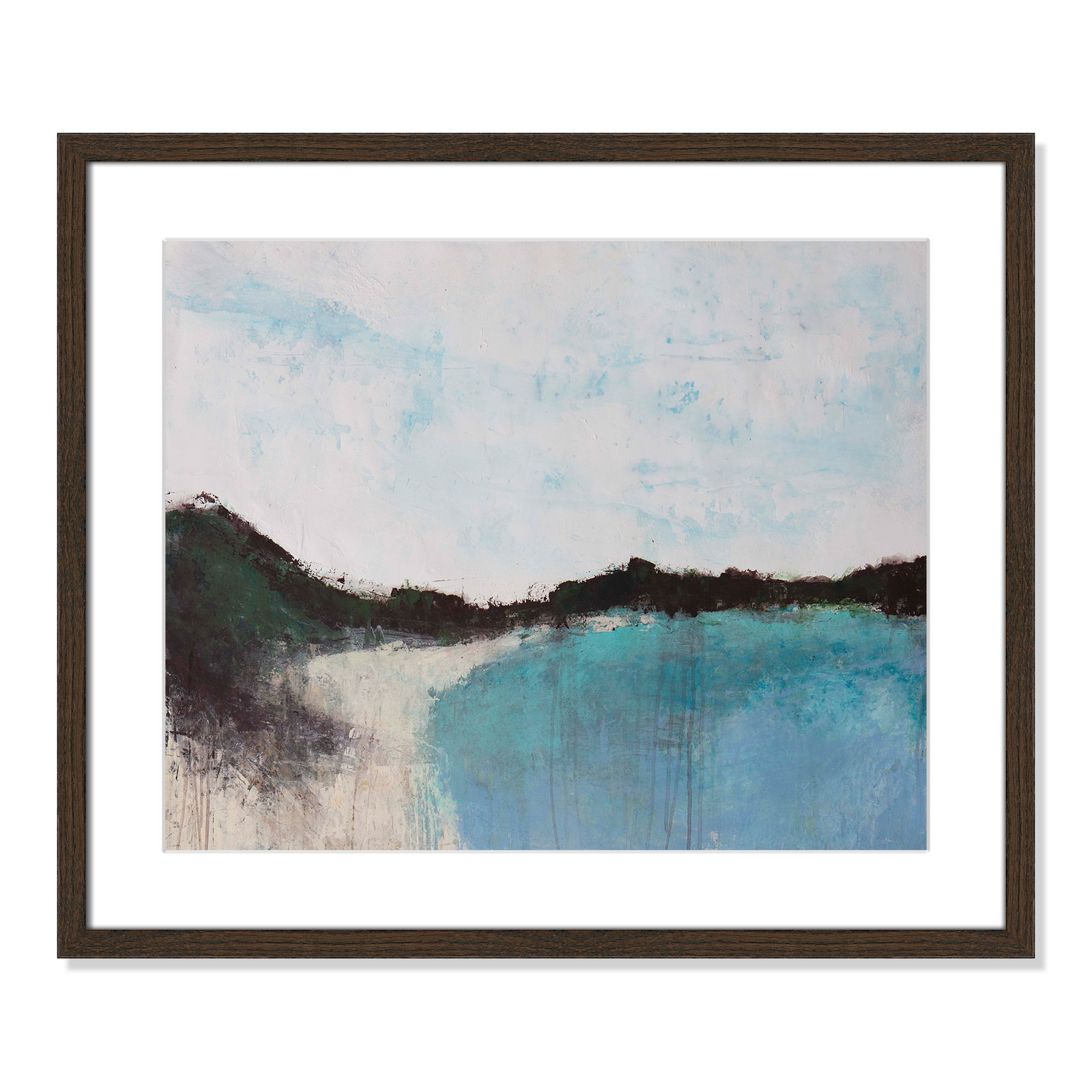 Mountainside Lakeview III Print, 21.5" H x 25.5" W x 0.75" D, Walnut Framed