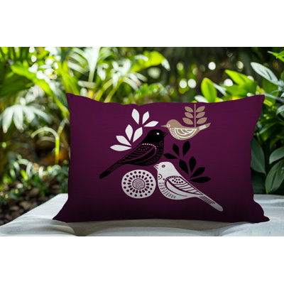 Oreiller rectangulaire réversible intérieur / extérieur Emy Bird