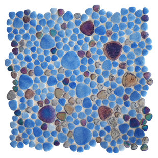 Glass Tile Love 12x12 Pebble Mosaic 10.76 sqft/case, Ideal for Kitchen Backsplash Bathroom Pool Tile