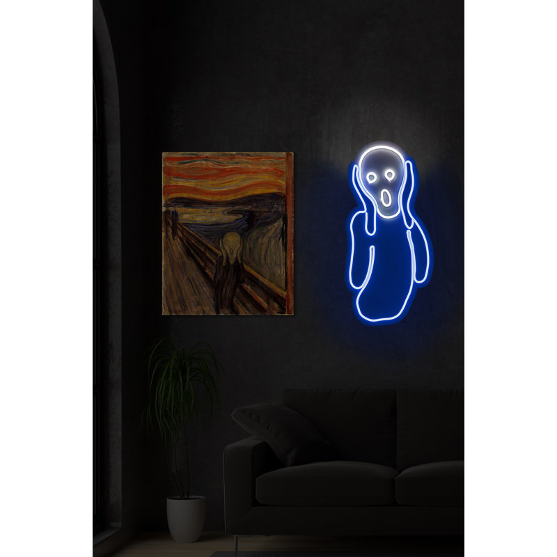Flexible LED Neon Light Strip, Waterproof IP67, Blue & White, 12V DC, 14 x 21.7 x 1.2 inches | 36W C Max, 400 Lumens, 6000K | Perfect for Home Décor, Parties, and Events | Durable PVC Foam Template