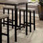 Ensemble de salle à manger élégant 5 pièces, hauteur du comptoir, design bicolore, structure métallique robuste et dessus de table pour intérieurs modernes.