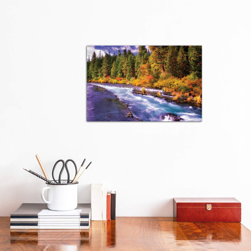 «Fall Stream», reproduction de photo encadrée, H 18 po x l 26 po x P 1,5 po, Toile tendue