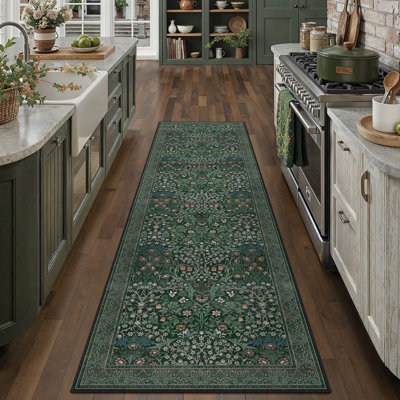  Alora Machine Washable Floral Area Rug With Non-Slip Backing