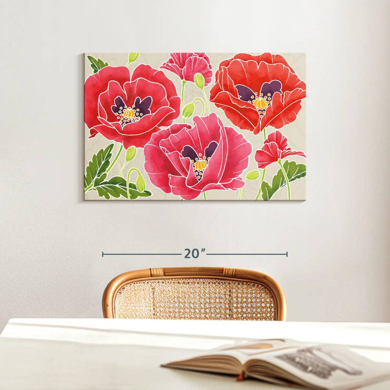 Kerner Sunshine Poppies, 16" H x 24" W