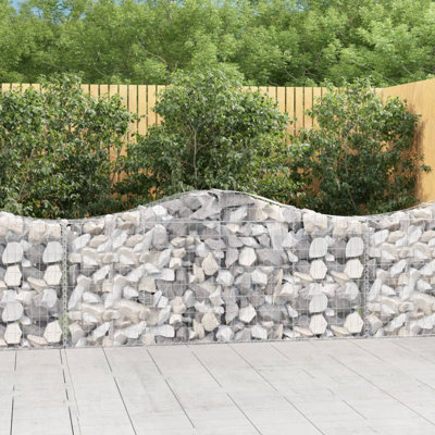 Arched Gabion Baskets 2 Pcs Galvanised Iron