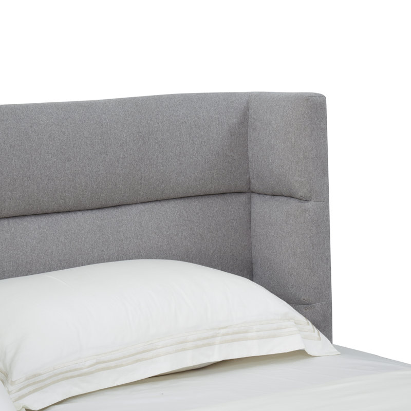 Doria Upholstered Platform Bed, Queen, Light Gray