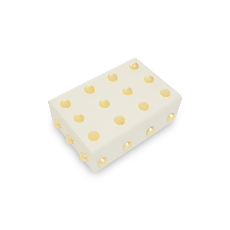 Laureen Accessory Box, White/Gold