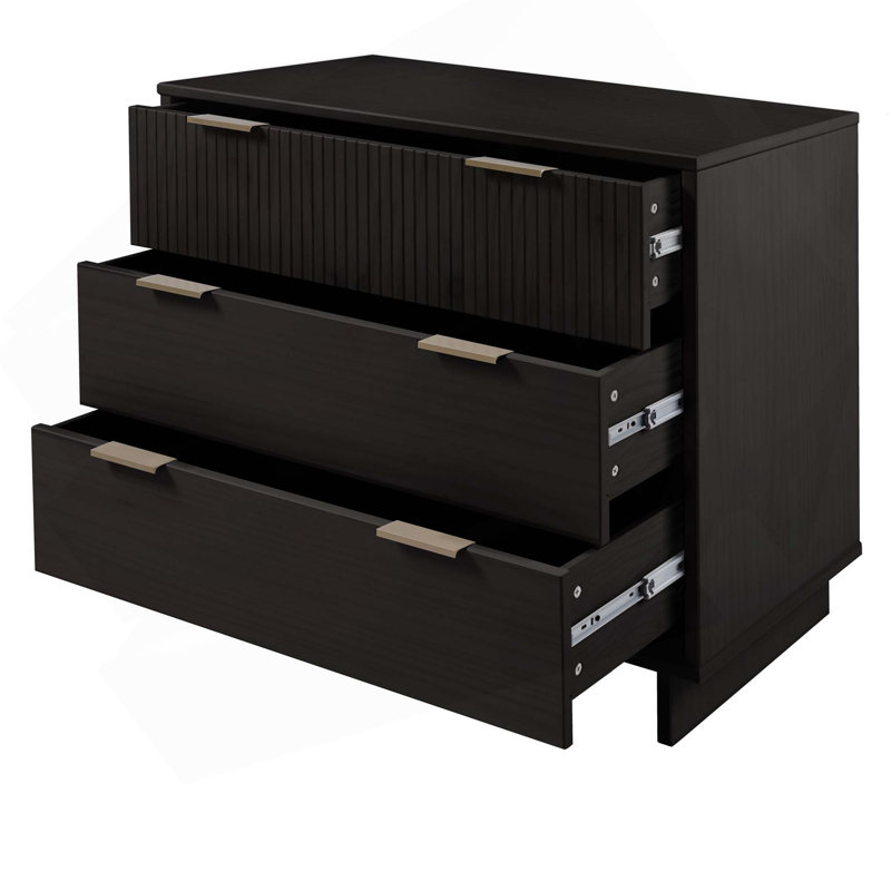 Commode Granville en noir (3 tiroirs)
