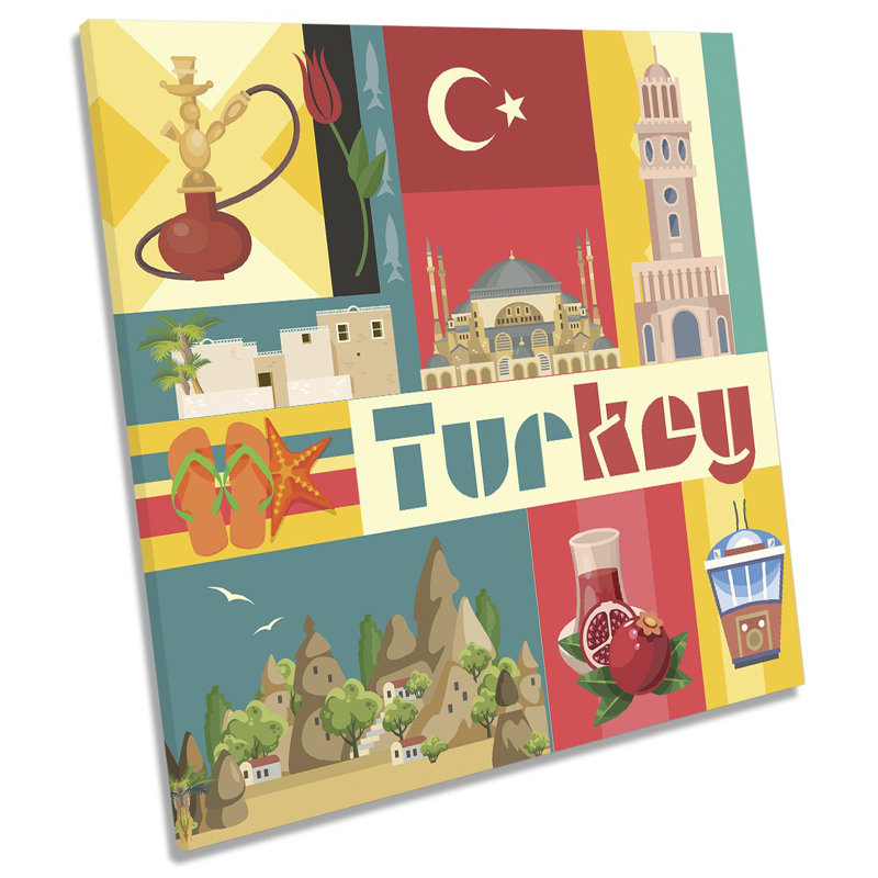 Turkey Collage - Wrapped Canvas Print, 91.4cm H x 91.4cm W x 4cm D