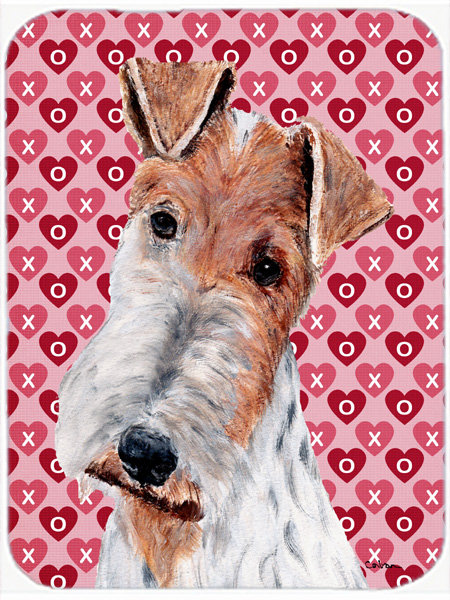 Planche à découper en verre et love en verre east urban home wire fox terrier