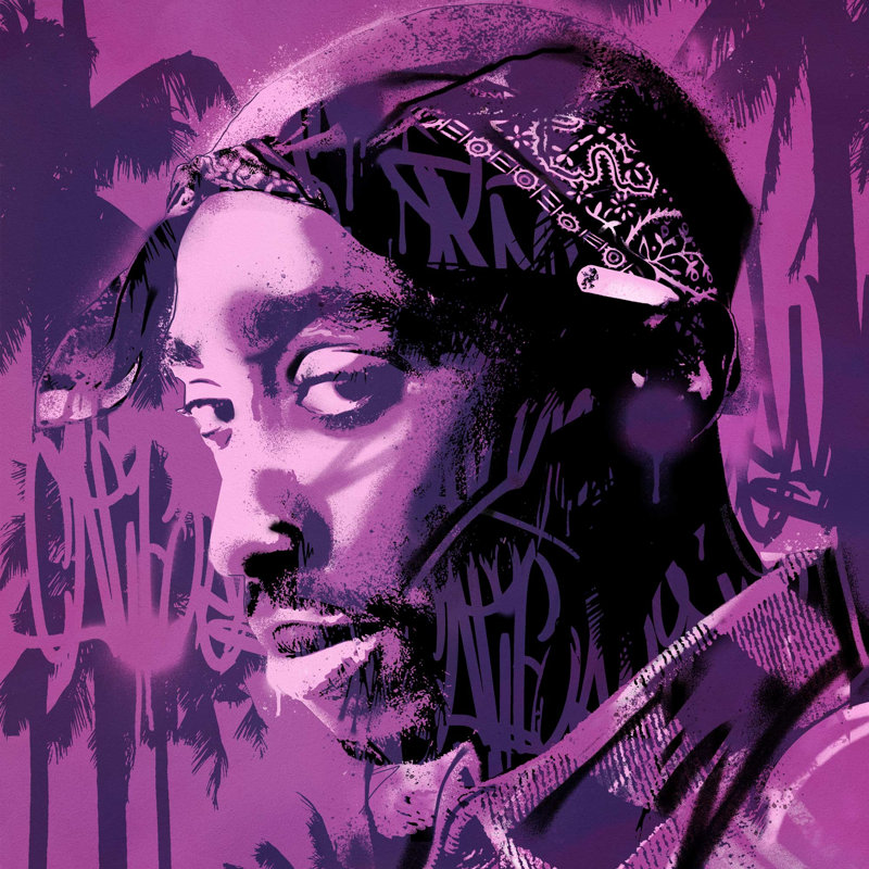 Tupac West Coast - Print, 81cm H x 81cm W x 0.2cm D, Unframed