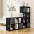 Bookshelf with Storage Bins, 20-Cube Storage Organizer Wooden Bookcase Modern Open Display Shelf-1659752023