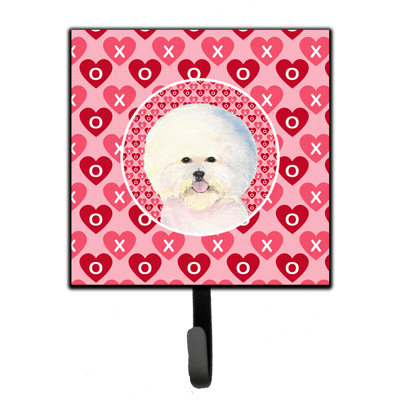 Porte-laisse bichon frisé et crochet à clé bichon