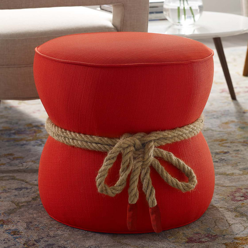 Repose-pieds Beat Nautical Rope, Polyester rouge atomique