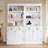83.4"Tall Bookshelf Suite, Modern Bookcase Suite With LED Lighting,Doors And Drawers,2-Piece Set Storage Bookcase With Open Shelves For Living Room,Home Office