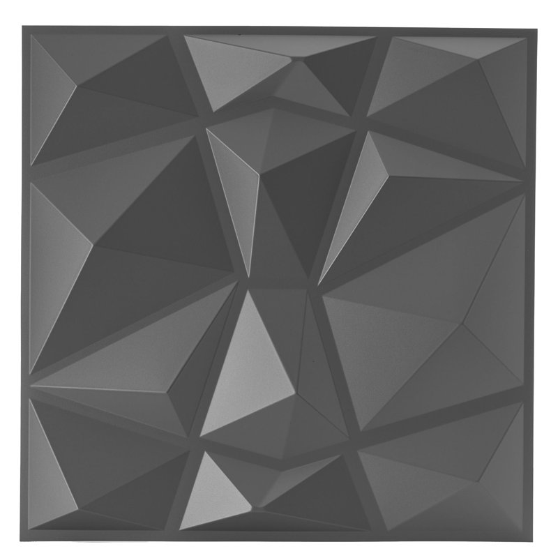 Creeden 50 cm x 50 cm 3D Wall Panel (6-pack), Silver