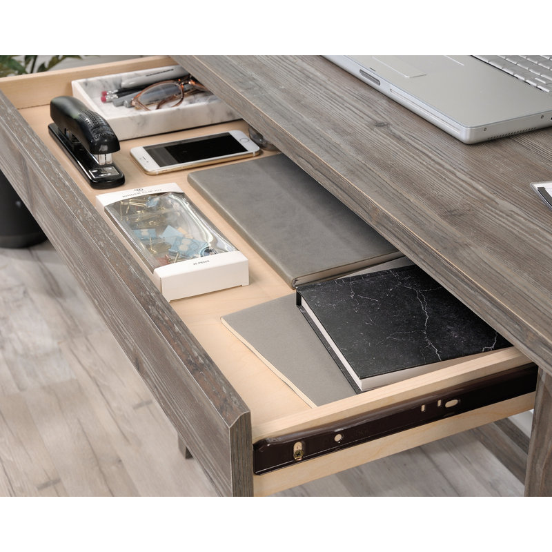 Pebble Pine Wood Computer Desk with Drawer and Filing Cabinet