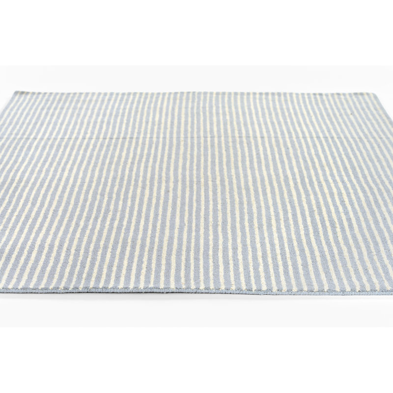 Momeni Lily Hand Tufted Wool Striped Blue Area Rug 7'10" X 9'10"