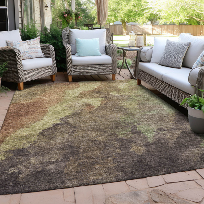 Tapis moka Xhevrie intérieur / extérieur lavable à la machine, Rectangle 10 pi x 14 pi