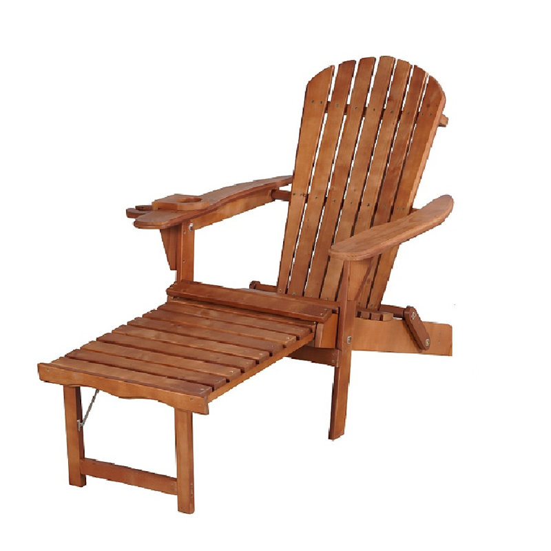 Yarnell Pine Foldable Outdoor Adirondack Chair, Walnut