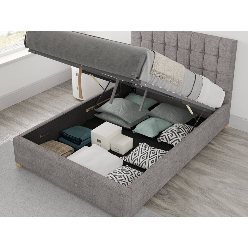 Chevalier Upholstered Ottoman Storage Bed, Super King (6'), Silver