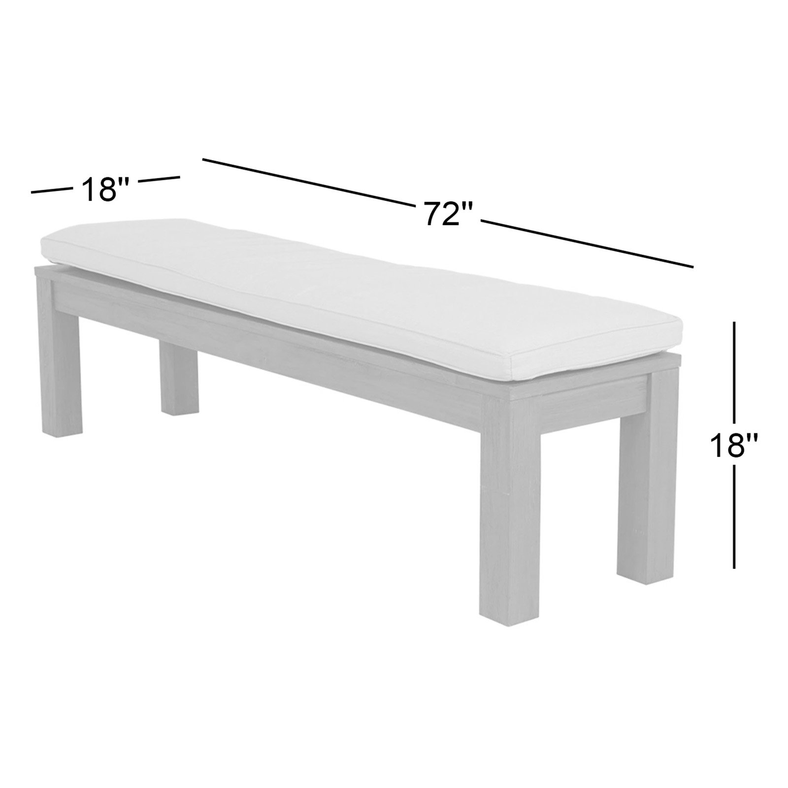 Vienna 72" Teak Picnic Bench, Spectrum Indigo Sunbrella®