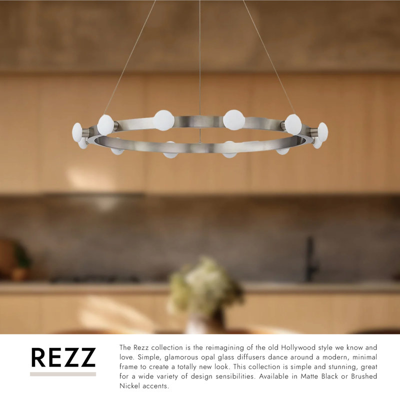 Rezz 12 - Light LED Chandelier, Black