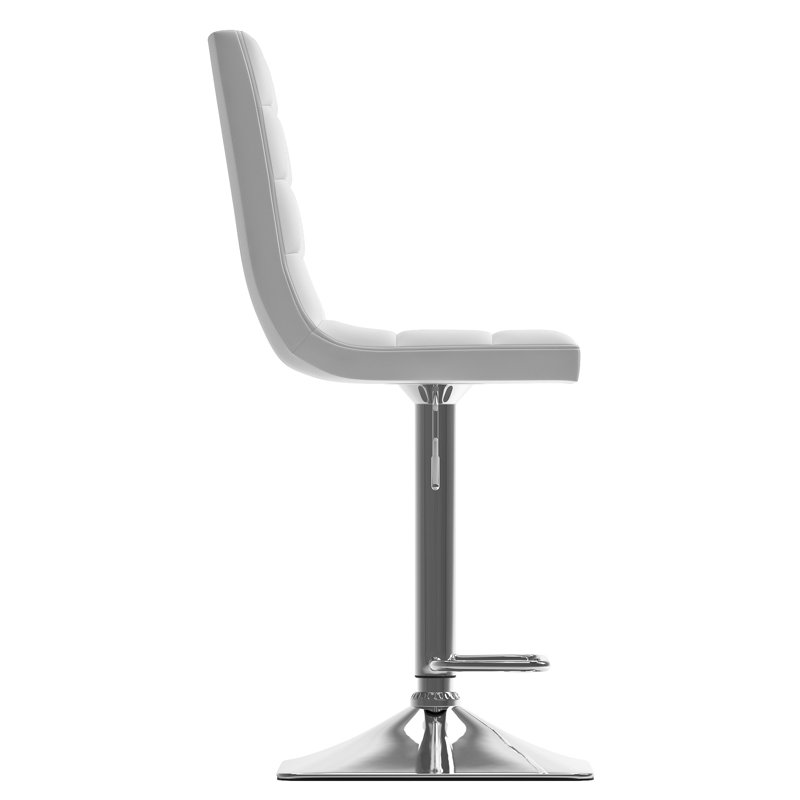 Swivel Upholstered Adjustable Height Counter Stool, White
