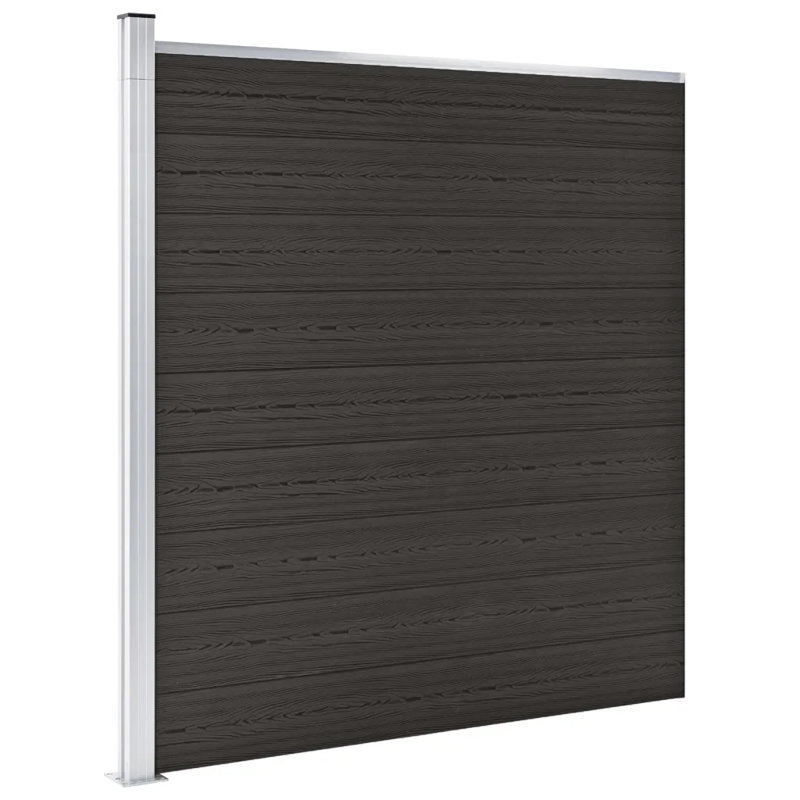 Makris Fence Panel WPC 175x186 cm Black