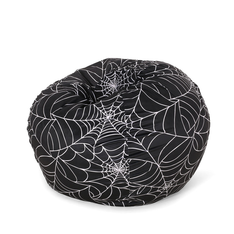 Fauteuil à billes 3 pi Spiderweb, noir et blanc