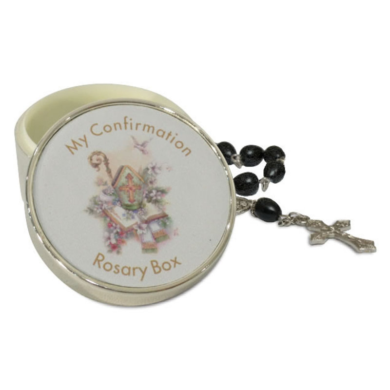 Boîte en métal confirmation rosary
