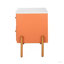 Table de chevet moderne avec 2 tiroirs de rangement, table de chevet cannelée avec poignées et pieds en métal doré, table de bout pour le salon et la chambre à coucher, assemblage facile, orange-129461140